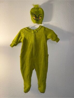 Baby The Grinch One-Piece Footed Pajamas with Character Hat